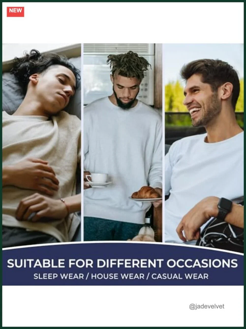 Men's Pajama Set - Bamboo Viscose Cotton Long Sleeve Sleepwear with Pockets